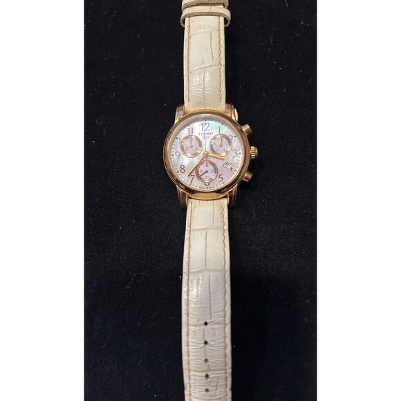 Pre-Owned Tissot Rose Gold and Ivory MOP Chronograph Watch - Picture 2 of 11